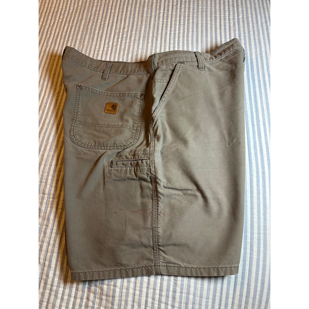 Carhartt Men's Tan Canvas Work Shorts Relaxed Fit Utility Pockets Size 38‎ FLAWS